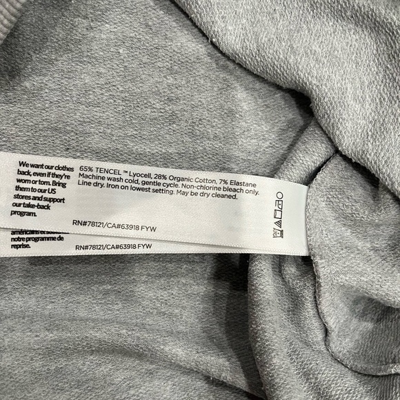 [S]Eileen Fisher Light Gray Organic Cotton Blend Hoodie - Picture 7 of 7